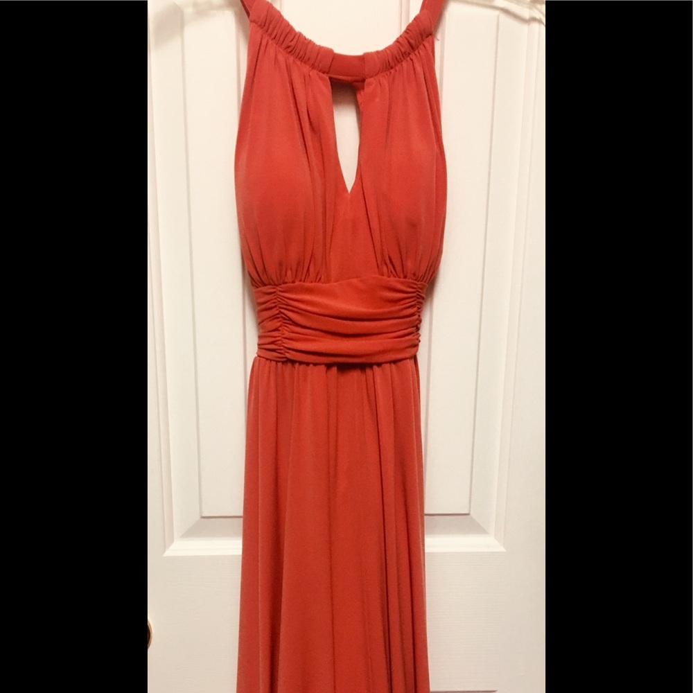 New Direction coral flowing dress.